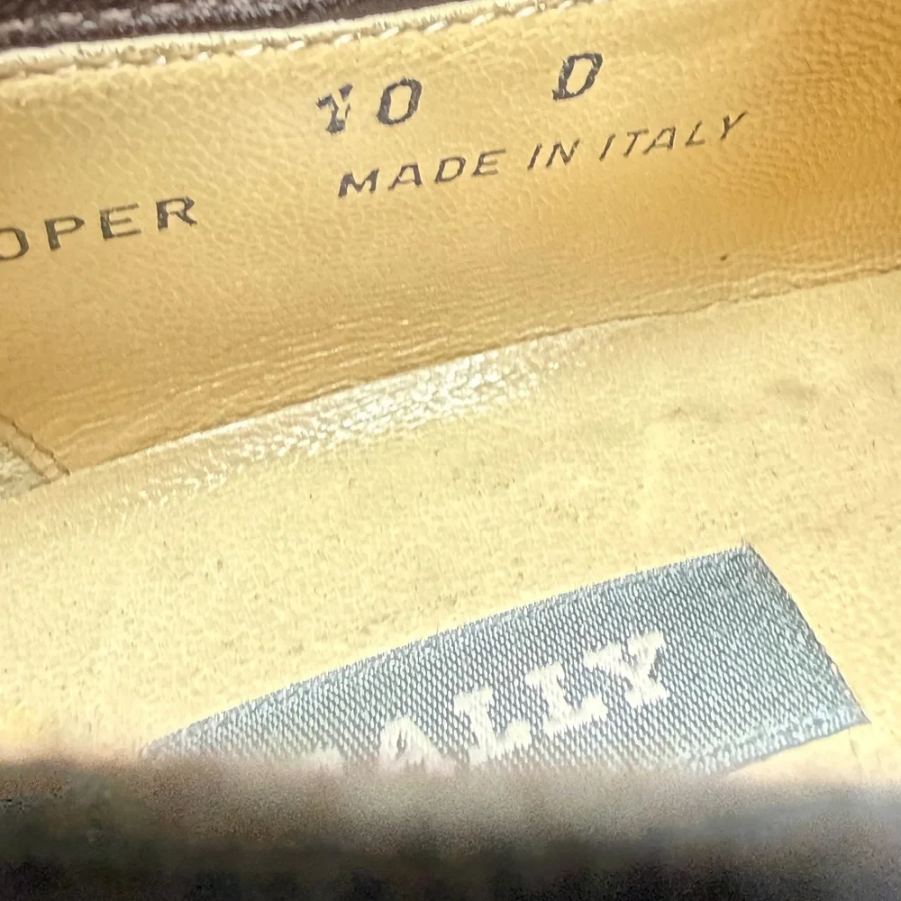Bally Mens Loafers Size 10 Dark Leather Designer Comfort